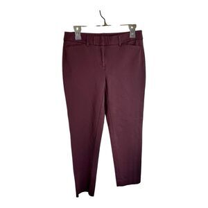 White House Black Market Slim Ankle Dress Pant. Size 4R Burgundy